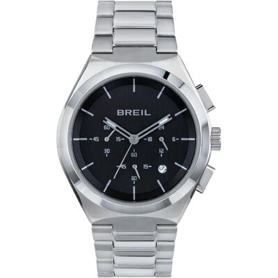 Breil, Armbanduhr, Elegante Chronographen-Herrenuhr mit schwarzem Zifferblatt und Edelstahlarmband, Schwarz, Silber, (Chronograph, 43 mm) Breil, Armbanduhr, Elegante Chronographen-Herrenuhr mit schwarzem Zifferblatt und Edelstahlarmband, Schwarz, Silber, (Chronograph, 43 mm)