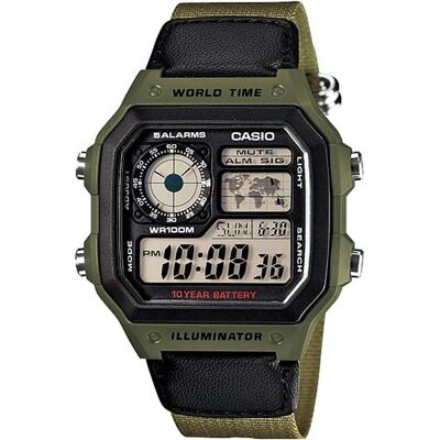 Casio Armbanduhr, MTP-V004L-7C, Grün, Mehrfarbig, Schwarz, Gelb, (Digitaluhr, 43 mm) Casio Armbanduhr, MTP-V004L-7C, Grün, Mehrfarbig, Schwarz, Gelb, (Digitaluhr, 43 mm)