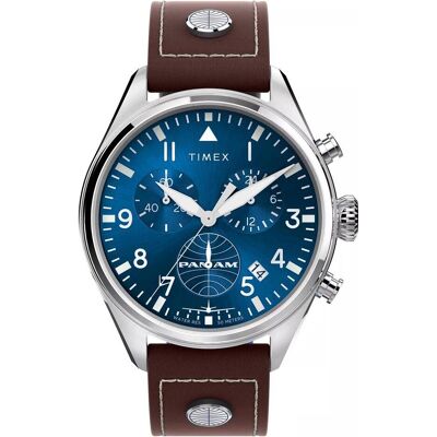 Timex, Armbanduhr, Pan-Am Chrono, Braun, (42 mm) Timex, Armbanduhr, Pan-Am Chrono, Braun, (42 mm)