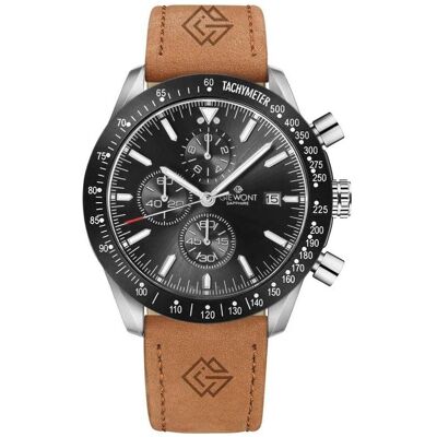 Giewont, Armbanduhr, Zegarek Męski Chronograph Sapphire Brązowo Czarny GW8720-A1, Schwarz, Braun, Silber, (Analoguhr, Chronograph, 44 mm) Giewont, Armbanduhr, Zegarek Męski Chronograph Sapphire Brązowo Czarny GW8720-A1, Schwarz, Braun, Silber, (Analoguhr, Chronograph, 44 mm)