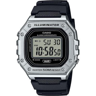 Casio Armbanduhr, W-218HM-7AVEF, Silber, Schwarz, (Chronograph, Digitaluhr, 43 mm) Casio Armbanduhr, W-218HM-7AVEF, Silber, Schwarz, (Chronograph, Digitaluhr, 43 mm)