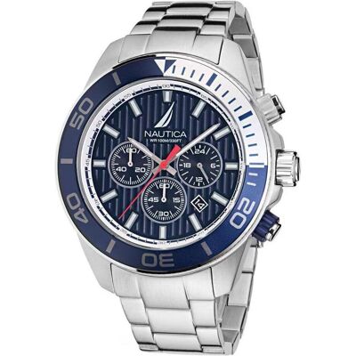 Nautica, Armbanduhr, One Chrono, Silber, (Chronograph, 48 mm) Nautica, Armbanduhr, One Chrono, Silber, (Chronograph, 48 mm)