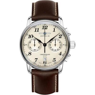 Zeppelin, Armbanduhr, 76785 N, Braun, Beige, Silber, Schwarz, (Analoguhr, Chronograph, 42 mm) Zeppelin, Armbanduhr, 76785 N, Braun, Beige, Silber, Schwarz, (Analoguhr, Chronograph, 42 mm)