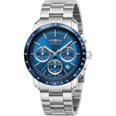 Zeppelin, Armbanduhr, 8878MB3, Grau, Blau, Silber, (Analoguhr, Chronograph, 42 mm) Zeppelin, Armbanduhr, 8878MB3, Grau, Blau, Silber, (Analoguhr, Chronograph, 42 mm)