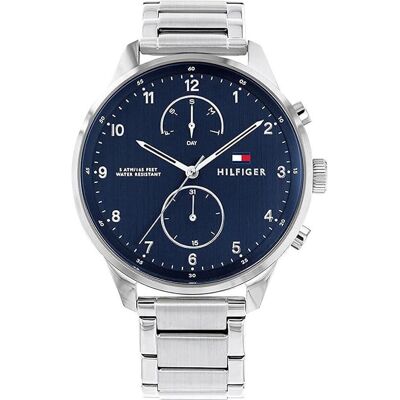Tommy Hilfiger Armbanduhr, Chase, Blau, Silber, (Analoguhr, 44 mm) Tommy Hilfiger Armbanduhr, Chase, Blau, Silber, (Analoguhr, 44 mm)