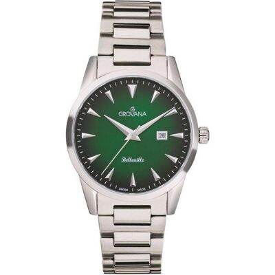 Grovana, Armbanduhr, Belleville Boulevard-Kollektion – Schweizer Montre-Quarz, Grün, (Swiss Made) Grovana, Armbanduhr, Belleville Boulevard-Kollektion – Schweizer Montre-Quarz, Grün, (Swiss Made)