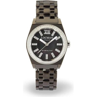 Locman, Armbanduhr, Italy Damenuhr Stealth mit Diamanten 1,76 ct. schwarz Ref.0204PG, Mehrfarbig, (Analoguhr, 33 mm) Locman, Armbanduhr, Italy Damenuhr Stealth mit Diamanten 1,76 ct. schwarz Ref.0204PG, Mehrfarbig, (Analoguhr, 33 mm)