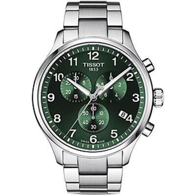 Tissot, Armbanduhr, Chrono Classic, Grün, Silber, (Chronograph, Swiss Made, 45 mm) Tissot, Armbanduhr, Chrono Classic, Grün, Silber, (Chronograph, Swiss Made, 45 mm)