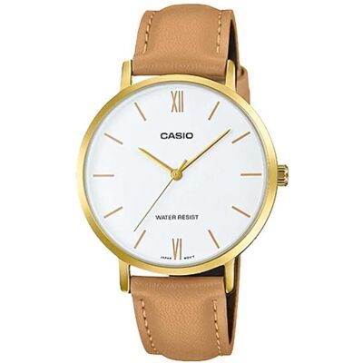 Casio Armbanduhr, Damenuhr LTP-VT01GL-7BUDF + BOX, Weiss, Beige, Gold, (Analoguhr, 36 mm) Casio Armbanduhr, Damenuhr LTP-VT01GL-7BUDF + BOX, Weiss, Beige, Gold, (Analoguhr, 36 mm)