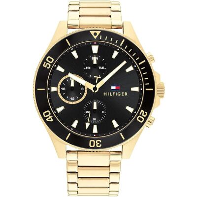 Tommy Hilfiger Armbanduhr, Larson 1791919 (M), Gold, Weiss, Schwarz, Grau, (46 mm) Tommy Hilfiger Armbanduhr, Larson 1791919 (M), Gold, Weiss, Schwarz, Grau, (46 mm)