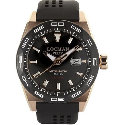 Locman, Armbanduhr, Italy Herrenuhr Stealth Automatik schwarz/rosé PVD Ref. 0215, Schwarz, (Analoguhr, 46 mm) Locman, Armbanduhr, Italy Herrenuhr Stealth Automatik schwarz/rosé PVD Ref. 0215, Schwarz, (Analoguhr, 46 mm)