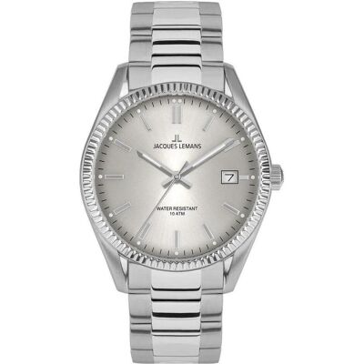 Jacques Lemans, Armbanduhr, 50-4B, Silber, (Chronograph, 34 mm) Jacques Lemans, Armbanduhr, 50-4B, Silber, (Chronograph, 34 mm)