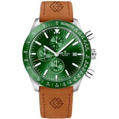Giewont, Armbanduhr, Zegarek Zegarek Męski Chronograph Sapphire Brązowo Zielony GW8720-A3, Silber, Grün, Braun, (Analoguhr, Chronograph, 44 mm) Giewont, Armbanduhr, Zegarek Zegarek Męski Chronograph Sapphire Brązowo Zielony GW8720-A3, Silber, Grün, Braun, (Analoguhr, Chronograph, 44 mm)