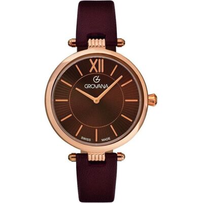 Grovana, Armbanduhr, Florence-Kollektion – Montre-Quarz, hergestellt in der Schweiz, Braun, (Swiss Made) Grovana, Armbanduhr, Florence-Kollektion – Montre-Quarz, hergestellt in der Schweiz, Braun, (Swiss Made)