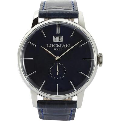 Locman, Armbanduhr, Italy Herrenuhr 1960 Big Date blau Ref. 0252, Blau, (Analoguhr, 41 mm) Locman, Armbanduhr, Italy Herrenuhr 1960 Big Date blau Ref. 0252, Blau, (Analoguhr, 41 mm)