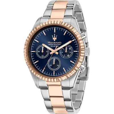 Maserati, Armbanduhr, Herrenuhr Competizione, Blau, Rosa, Silber, Mehrfarbig, (Analoguhr, Chronograph, 43 mm) Maserati, Armbanduhr, Herrenuhr Competizione, Blau, Rosa, Silber, Mehrfarbig, (Analoguhr, Chronograph, 43 mm)