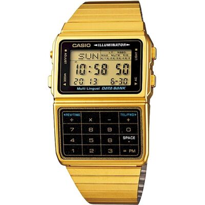 Casio Armbanduhr, Databank Calculator Gold, Gold, (Digitaluhr) Casio Armbanduhr, Databank Calculator Gold, Gold, (Digitaluhr)