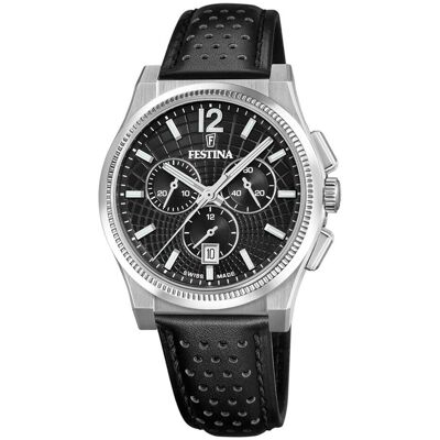 Festina, Armbanduhr, F20060/4, Schwarz, Silber, (Chronograph, Swiss Made, 42.50 mm) Festina, Armbanduhr, F20060/4, Schwarz, Silber, (Chronograph, Swiss Made, 42.50 mm)