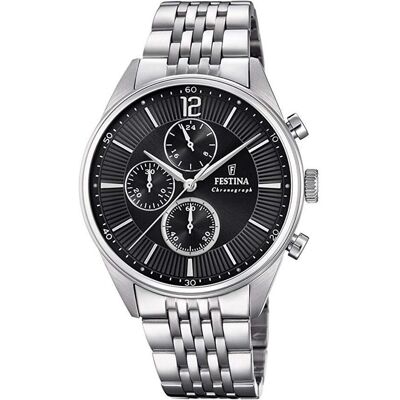 Festina, Armbanduhr, Chronograph, Silber, (Analoguhr, 42 mm) Festina, Armbanduhr, Chronograph, Silber, (Analoguhr, 42 mm)