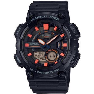 Casio Armbanduhr, MDV-10D-2A1V, Schwarz, Orange, (52 mm) Casio Armbanduhr, MDV-10D-2A1V, Schwarz, Orange, (52 mm)
