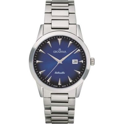 Grovana, Armbanduhr, Belleville Boulevard-Kollektion – Schweizer Montre-Quarz, Blau, (Swiss Made, 41 mm) Grovana, Armbanduhr, Belleville Boulevard-Kollektion – Schweizer Montre-Quarz, Blau, (Swiss Made, 41 mm)