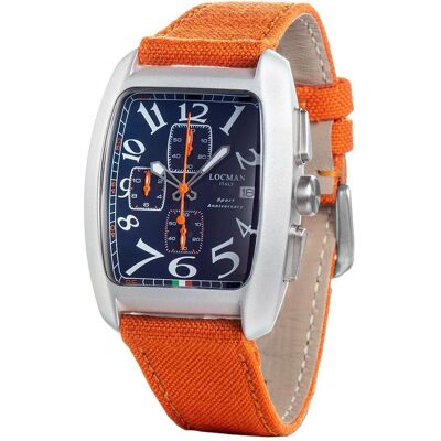 Locman, Armbanduhr, Italy Herrenuhr Sport Anniversary Chrono orange/blau Ref. 0470, Mehrfarbig, (Chronograph, 37 mm) Locman, Armbanduhr, Italy Herrenuhr Sport Anniversary Chrono orange/blau Ref. 0470, Mehrfarbig, (Chronograph, 37 mm)