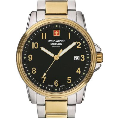 Swiss Alpine Military, Armbanduhr, 70111147, Gold, Silber, (Analoguhr, 40 mm) Swiss Alpine Military, Armbanduhr, 70111147, Gold, Silber, (Analoguhr, 40 mm)