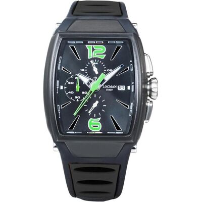 Locman, Armbanduhr, Italy Herrenuhr Tremila Chrono Ref. 0550, Schwarz, Grün, (Chronograph) Locman, Armbanduhr, Italy Herrenuhr Tremila Chrono Ref. 0550, Schwarz, Grün, (Chronograph)