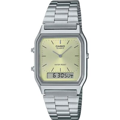 Casio Armbanduhr, Damenuhr AQ-230A-9AMQYDF + BOX, Silber, Grün, (28 mm) Casio Armbanduhr, Damenuhr AQ-230A-9AMQYDF + BOX, Silber, Grün, (28 mm)