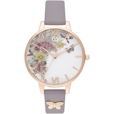 Olivia Burton, Armbanduhr, OB16EG129 Womens Analogue Quartz Watch with Leather Strap Rose strappy, Rosa, (Analoguhr, 34 mm) Olivia Burton, Armbanduhr, OB16EG129 Womens Analogue Quartz Watch with Leather Strap Rose strappy, Rosa, (Analoguhr, 34 mm)