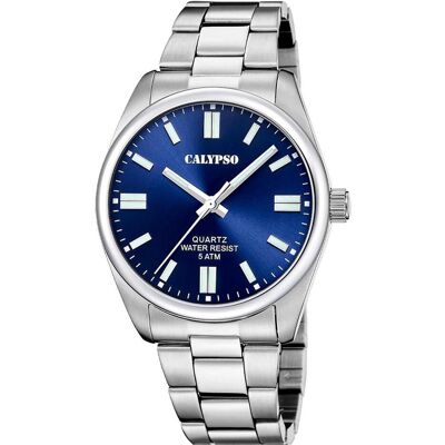 Calypso, Armbanduhr, Basic, Silber, Blau, Türkis, (Analoguhr, 41 mm) Calypso, Armbanduhr, Basic, Silber, Blau, Türkis, (Analoguhr, 41 mm)