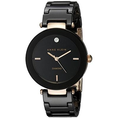 Anne Klein, Armbanduhr, Womens Genuine Diamond Dial Ceramic Bracelet Watch, (Analoguhr) Anne Klein, Armbanduhr, Womens Genuine Diamond Dial Ceramic Bracelet Watch, (Analoguhr)