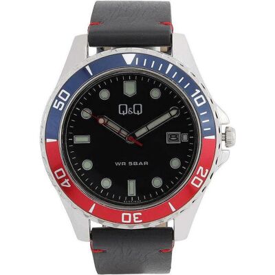 Q&Q, Armbanduhr, Analogové hodinky A172J342, Silber, Schwarz, (Analoguhr, 43 mm) Q&Q, Armbanduhr, Analogové hodinky A172J342, Silber, Schwarz, (Analoguhr, 43 mm)