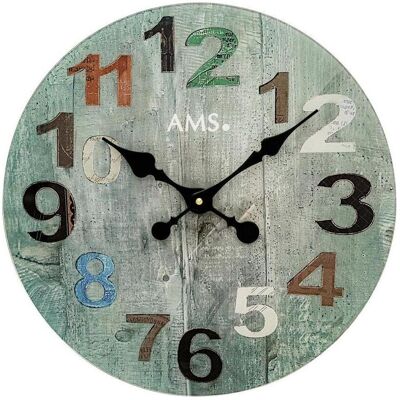 AMS W9651 Bunt Moderne Quarzuhr - Wanduhr AMS W9651 Bunt Moderne Quarzuhr - Wanduhr