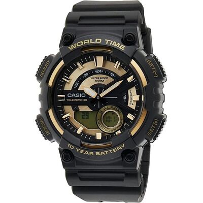Casio Armbanduhr, AEQ-110BW-9A, Gold, Schwarz, (Chronograph) Casio Armbanduhr, AEQ-110BW-9A, Gold, Schwarz, (Chronograph)