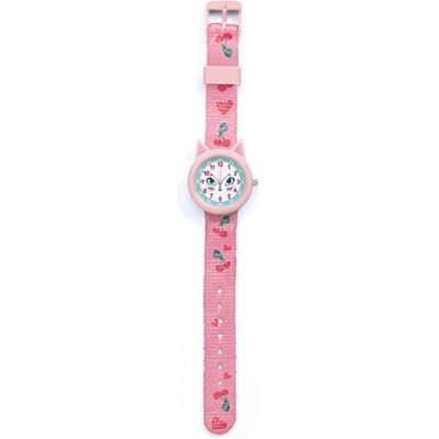 Djeco, Armbanduhr, Armbanduhr Katze, Rosa, (Analoguhr, 30 mm) Djeco, Armbanduhr, Armbanduhr Katze, Rosa, (Analoguhr, 30 mm)