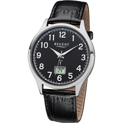 Regent, Armbanduhr, Herrenuhr, Silber, Schwarz, (Analoguhr, 40 mm) Regent, Armbanduhr, Herrenuhr, Silber, Schwarz, (Analoguhr, 40 mm)