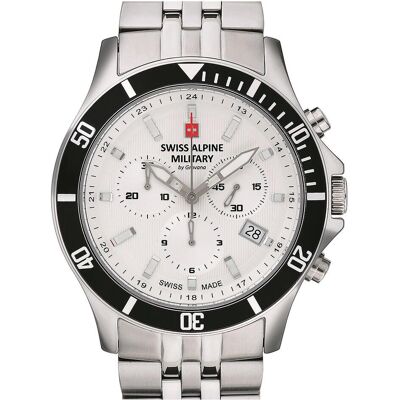 Swiss Alpine Military, Armbanduhr, 7022.9132 Chronograph 42mm 10ATM, Silber, (Chronograph, 42 mm) Swiss Alpine Military, Armbanduhr, 7022.9132 Chronograph 42mm 10ATM, Silber, (Chronograph, 42 mm)