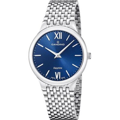 Candino, Armbanduhr, 1947, Blau, Türkis, Silber, (Analoguhr, 39 mm) Candino, Armbanduhr, 1947, Blau, Türkis, Silber, (Analoguhr, 39 mm)