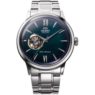 Orient, Armbanduhr, Classic Bambino Open Heart - RA-AG0026E, Grün, Silber, (41 mm) Orient, Armbanduhr, Classic Bambino Open Heart - RA-AG0026E, Grün, Silber, (41 mm)