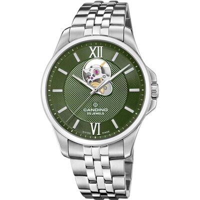 Candino, Armbanduhr, Automatic, Silber, Grün, (Analoguhr, 42 mm) Candino, Armbanduhr, Automatic, Silber, Grün, (Analoguhr, 42 mm)