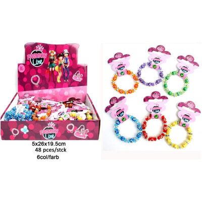 Magni, Armschmuck, 12 Stück buntes Kinder Armband mit Holzperlen und Glitzer Steinchen aus Kunststoff, (Holz, Kunststoff) Magni, Armschmuck, 12 Stück buntes Kinder Armband mit Holzperlen und Glitzer Steinchen aus Kunststoff, (Holz, Kunststoff)