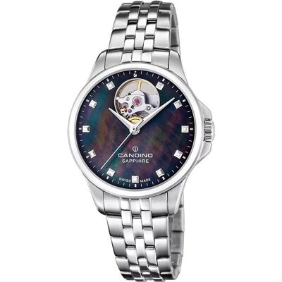Candino, Armbanduhr, Automatic, Silber, Schwarz, (Analoguhr, 34 mm) Candino, Armbanduhr, Automatic, Silber, Schwarz, (Analoguhr, 34 mm)