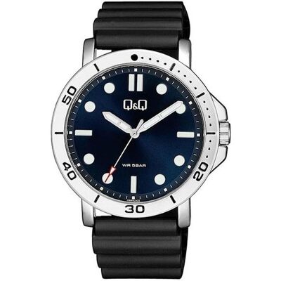 Q&Q, Armbanduhr, Analog watches QB86J302 (M), Blau, (Analoguhr, 44 mm) Q&Q, Armbanduhr, Analog watches QB86J302 (M), Blau, (Analoguhr, 44 mm)