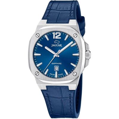 Jaguar, Armbanduhr, Rondcarre, Blau, Silber, Türkis, (Analoguhr, Swiss Made, 34 mm) Jaguar, Armbanduhr, Rondcarre, Blau, Silber, Türkis, (Analoguhr, Swiss Made, 34 mm)