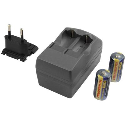 Avizar CR123 Ladegerät mit 2 Akkus (Kamera Akku Ladegerät), Kamera Stromversorgung, Schwarz Avizar CR123 Ladegerät mit 2 Akkus (Kamera Akku Ladegerät), Kamera Stromversorgung, Schwarz