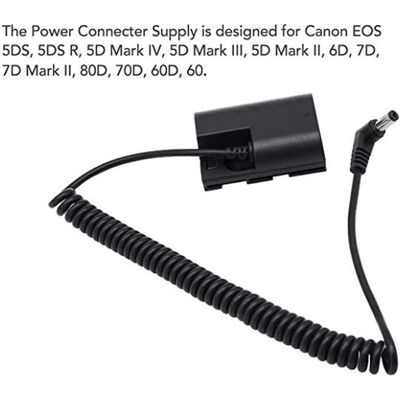 Feelworld DR E6 dummy battery DR E6 to DC (Kamera Akku Netzadapter), Kamera Stromversorgung, Schwarz Feelworld DR E6 dummy battery DR E6 to DC (Kamera Akku Netzadapter), Kamera Stromversorgung, Schwarz