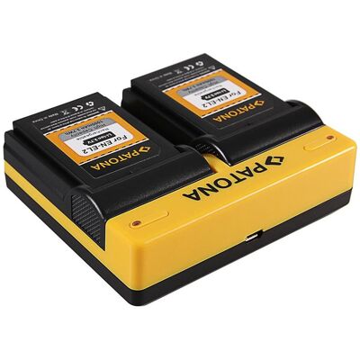 Patona Dual Ladegerät f. Nikon EN-EL2 CoolPix 2500 3500 SQ inkl. Micro-USB Kabel (Kamera Akku Ladegerät), Kamera Stromversorgung, Mehrfarbig, Schwarz Patona Dual Ladegerät f. Nikon EN-EL2 CoolPix 2500 3500 SQ inkl. Micro-USB Kabel (Kamera Akku Ladegerät), Kamera Stromversorgung, Mehrfarbig, Schwarz
