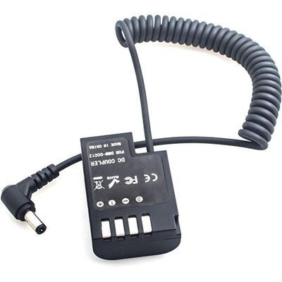 Caruba Panasonic DMW DCC12 Volldecodierung Dummy Batterie (Federkabel), Kamera Stromversorgung, Schwarz Caruba Panasonic DMW DCC12 Volldecodierung Dummy Batterie (Federkabel), Kamera Stromversorgung, Schwarz