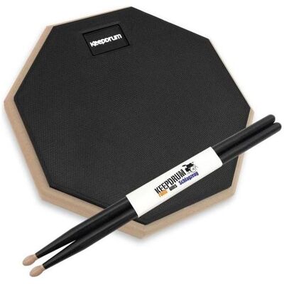 keepdrum Übungspad DP-BK8 schwarz 8 Zoll mit Drumsticks 5BB 1 Paar, Schlagzeug Zubehör, Schwarz keepdrum Übungspad DP-BK8 schwarz 8 Zoll mit Drumsticks 5BB 1 Paar, Schlagzeug Zubehör, Schwarz
